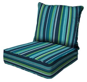 honeycomb outdoor stripe poolside deep seating patio cushion set: resilient foam filling, weather resistant and stylish set, seat: 24" w x 23" d x 6.5” t; back: 27" w x 24” l