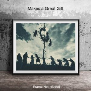 Witch Wicca Coven - Wicca Wiccan Witch Decor - Gothic Living Room Decor - Goth Wall Art Decorations - Pagan Gifts - Witches Witchcraft Paganism Supplies - Medieval Creepy Black Magic Decor