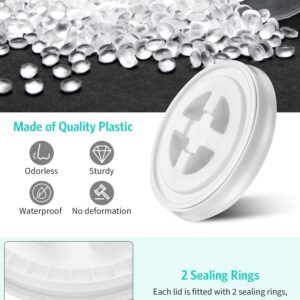 Chunful 3 Pieces 5 Gallon Screw Top Lids Bucket Seal Lid Leak Proof for Plastic Bucket Compatible with Gamma (White)