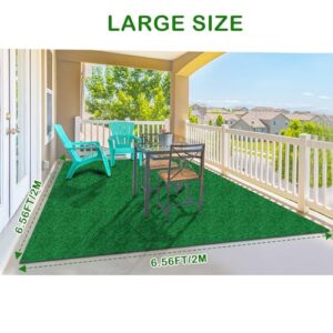 Artificial Grass, Large Artificial Turf 6.56FTx6.56FT, Synthetic Grass Mat Training Pad for Small/Medium/Large Dogs, Fake Grass Rug with Drainage Holes, Indoor Outdoor Rug Patio Lawn Decoration