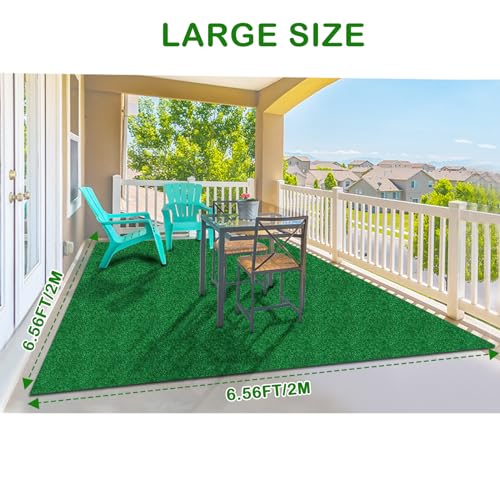 Artificial Grass, Large Artificial Turf 6.56FTx6.56FT, Synthetic Grass Mat Training Pad for Small/Medium/Large Dogs, Fake Grass Rug with Drainage Holes, Indoor Outdoor Rug Patio Lawn Decoration