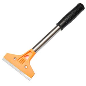 luxxii 11 inch long-handle floor wall scraper cleaner with 4 inch blade for wallpaper and floor tile adhesive paint removal