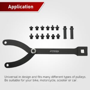 ATPEAM Spanner Wrench Spanner Wrench Set with Variable Spanner Wrench Pins 15Pc Adjustable Spanner Wrench fits Camshaft pulleys, Crankshaft pulleys