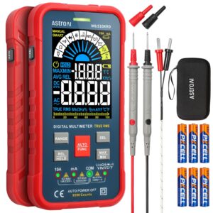 astroai multimeter tester 10000 counts trms auto-ranging color lcd screen digital volt meter, fast accurately measures voltage current amp resistance continuity duty-cycle capacitance temperature