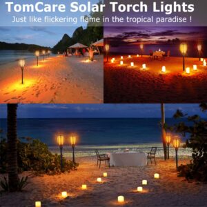 TomCare Solar Outdoor Lights 43" Higher & Larger Flickering Flames 96 LED Solar Torch Lights Outdoor Waterproof Solar Powered Garden Lights Decorative Landscape Lights for Yard Patio Christmas, 4 Pack