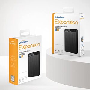 UnionSine 500GB 2.5" Ultra Slim Portable External Hard Drive HDD-USB 3.0 for PC, Mac, Laptop, PS4, Xbox one,Xbox 360-HD-2510(Black)