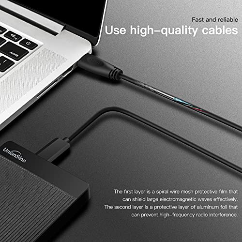UnionSine 500GB 2.5" Ultra Slim Portable External Hard Drive HDD-USB 3.0 for PC, Mac, Laptop, PS4, Xbox one,Xbox 360-HD-2510(Black)