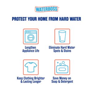 WaterBoss Water Softener System for Whole Home (36,400 Grain) - Filters Iron, Calcium, Ferrous Iron, Dirt and Sediment - Whole House Softening Using Less Salt - Model 900