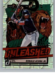 2021 donruss vector unleashed #5 ronald acuna jr. atlanta braves baseball trading card from panini america