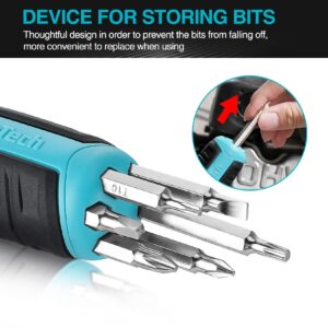 DURATECH 2PCs Ratcheting Screwdriver Set, 12-in-1 Multi-bit Standard/Stubby Screw Driver Set, Premium S2 Steel, Innovated Bits Quick-Load Mechanism, with Phillips, Slotted, Torx, Square Bits