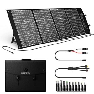 elecaenta 120w portable solar panel for power station, 24% high efficiency, pd 45w usb c/dc/qc 3.0, foldable monocrystalline etfe solar charger, ipx5 waterproof for outdoors camping off grid