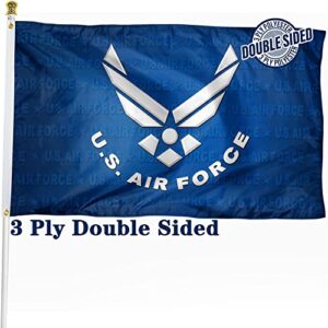 xifan premium double sided flag for us air force usaf 3x5 ft - heavy duty 3ply polyester durable vibrant print double stitched - military indoor outdoor banner