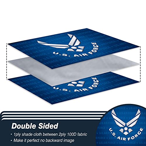 XIFAN Premium Double Sided Flag for US Air Force USAF 3x5 FT - Heavy Duty 3ply Polyester Durable Vibrant Print Double Stitched - Military Indoor Outdoor Banner