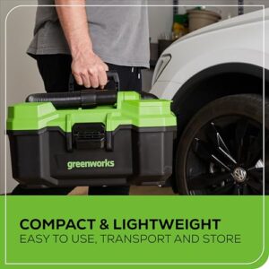 Greenworks 40V (3 Gallon) Cordless Wet / Dry Shop Vacuum + Accessories, Tool Only