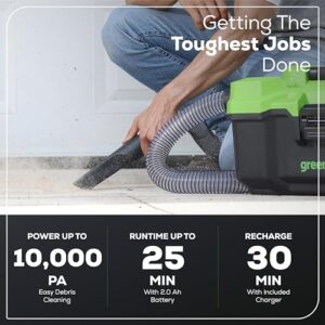 Greenworks 40V (3 Gallon) Cordless Wet / Dry Shop Vacuum + Accessories, Tool Only