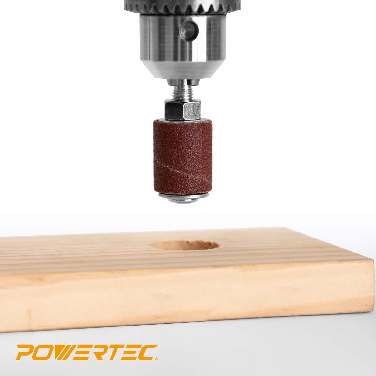 POWERTEC 71635 25-Piece Drill Press Sanding Drum Kit w/ ¼ and 1/8 inch Shanks, Spindle Sander Sleeves, Tool Carrying Case