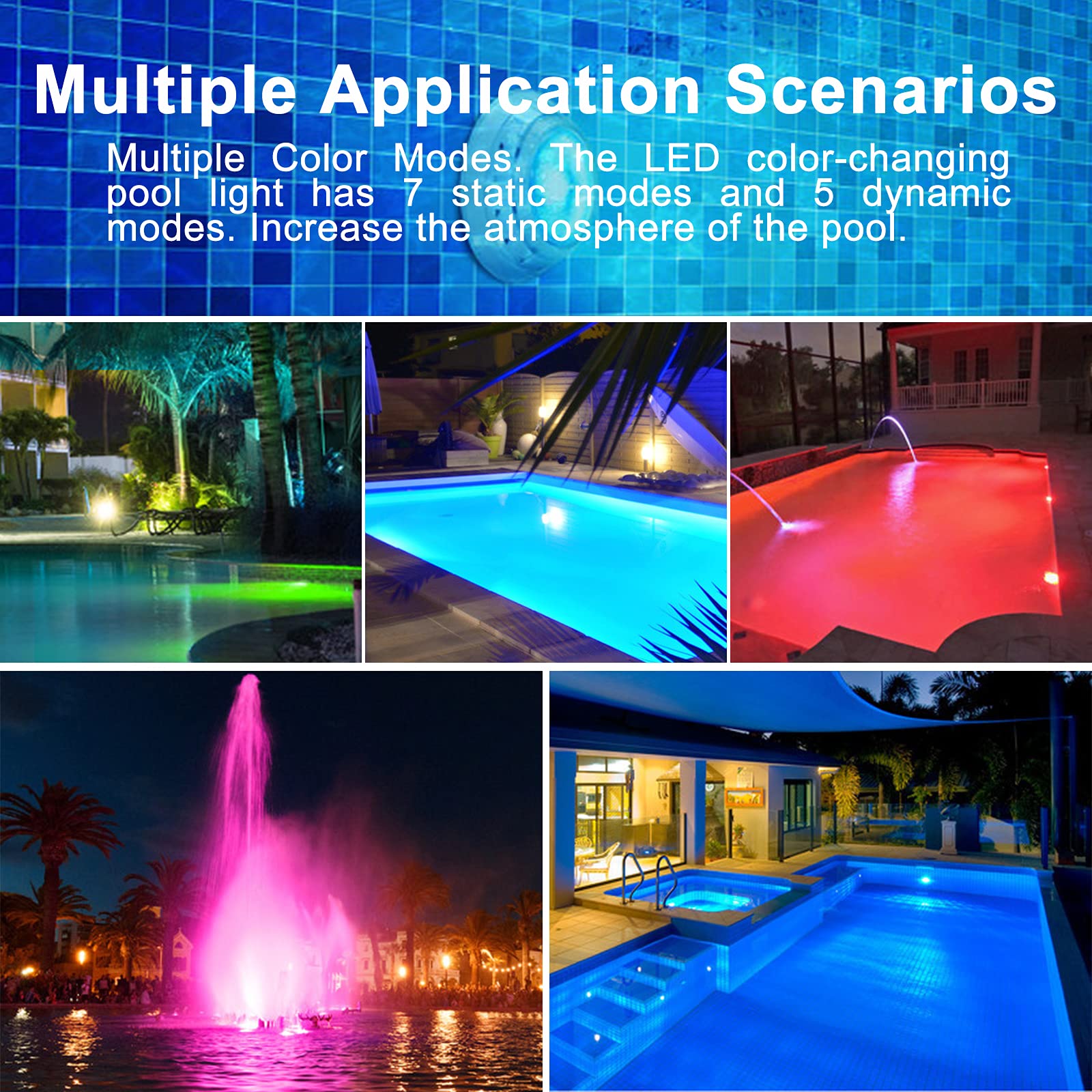 Cynlink 12V 40W LED Color Changing Pool Lights for Inground Pool, Swimming Pool Light Bulb with Remote, E26 Replacement Underwater Pool Lighting for Pentair and Hayward Light Fixtures