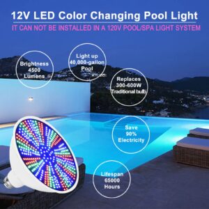 Cynlink 12V 40W LED Color Changing Pool Lights for Inground Pool, Swimming Pool Light Bulb with Remote, E26 Replacement Underwater Pool Lighting for Pentair and Hayward Light Fixtures