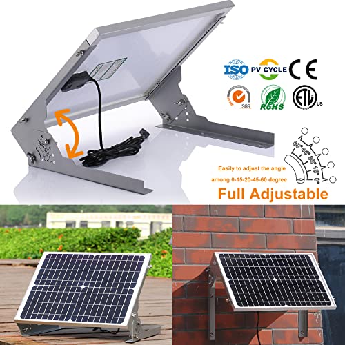 SUNER POWER 24V Waterproof Solar Battery Trickle Charger & Maintainer - 20 Watts Solar Panel Built-in Intelligent MPPT Solar Charge Controller + Adjustable Mount Bracket + SAE Connection Cable Kits