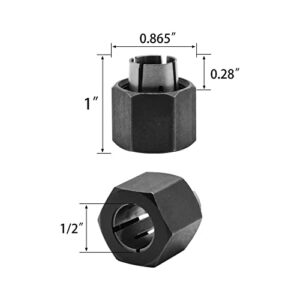 Homhelar 19693 1/2" Router Collet Replaces for Dewalt 326286-03 Bosch 2610906284 Hitachi 325-199, 323-421