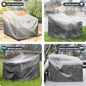 MIENNES Patio Chair Covers for Outdoor Furniture, 600D Heavy Duty Waterproof Outdoor Chair Covers, Heavier Material, More Coverage Area, 35W x 40D x 31.5H Inches, 2 Pack, Grey