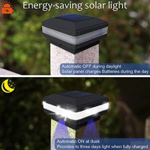 Solar Post Lights Outdoor, 4x4 Post Solar Lights Fits 4x4 5x5 6x6 Wood Post, Fence Post Solar Lights 160 LM IP65 Waterproof, Solar Deck Post Lights for Patio Garden Decor Landscape Lighting