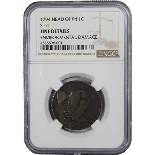 1794 Head of 94 S-51 Liberty Cap Large Cent F Details NGC SKU:CPC424