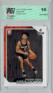 anfernee simons 2018 nba hoops #277 rookie card pgi 10