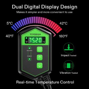 VIVOSUN 10"x20.75" Seedling Heat Mat and Digital Thermostat Combo Set, 0.2Gallon Hand held Garden Sprayer 0.8L Green