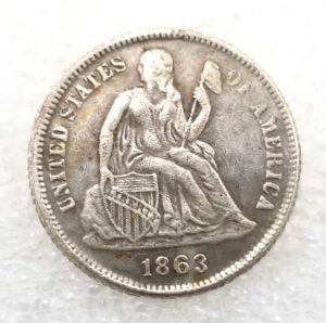 lwxcx 1863 historic dime nickel old coin-u.s. commemorative uncirculated old u.s. coins- preference for handmade u.s. coins history-coin gift