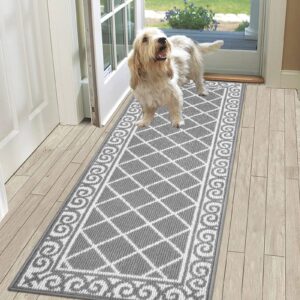 hebe indoor door mat runner 20"x59" non slip front door welcome mats washable shoe mats dirt trapper for entryway low profile kitchen carpet for entrance hallways entrance mat for dogs