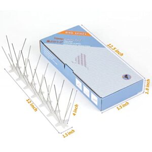 Bird Spikes, Stainless Steel Bird Spikes Bird Deterrent Spikes Stainless Steel Anti Bird Spikes for Fence Roof Window Bird Spikes for Pigeons and Other Small Birds Bird Spikes for Small Birds