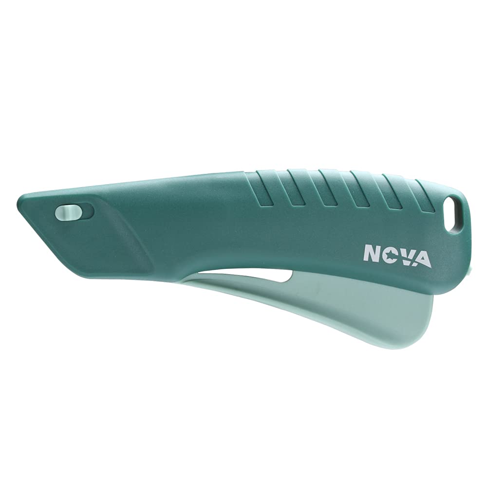 Nova Self-retracting Squeeze Trigger Knife, Heavy Duty Box cutter, Utility Knife, Ambidextrous Design, Replaceable and Durable Blade, Ideal for cutting Boxes