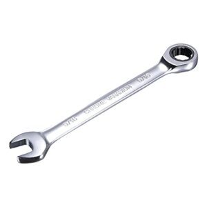 uxcell 9/16 inch ratcheting combination wrench sae 72 teeth 12 point ratchet box ended spanner tools, cr-v