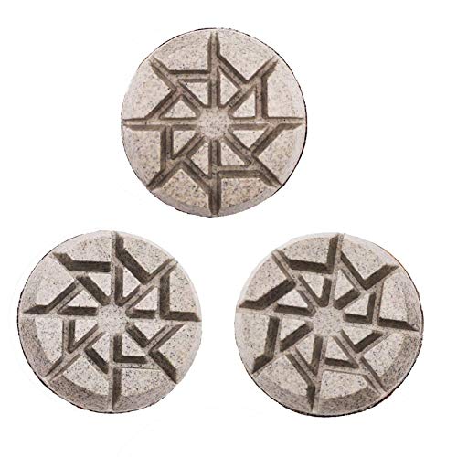 (3PACK) 80MM/3" Professional Diamond Floor Polishing Pad for Concrete, Terrazzo, Stone Floor, Velcro Backed for Floor Grinder, Wet& Dry Use-Premium Quality (Grit 50# x3pcs)