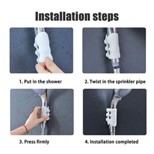 3 Pieces Silicone Shower Bracket Relocatable Suction Cup Shower Head Holder Wall Mount Removable Handheld Showerhead Holder Wall Rack Stand without Drilling Adhesive Mount Bracket for Bathroom Bathtub