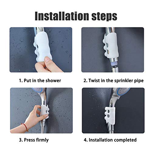 3 Pieces Silicone Shower Bracket Relocatable Suction Cup Shower Head Holder Wall Mount Removable Handheld Showerhead Holder Wall Rack Stand without Drilling Adhesive Mount Bracket for Bathroom Bathtub