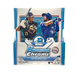 2021 bowman chrome baseball hobby box (12 packs/5 cards: 2 autos)