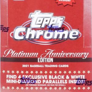 2021 Topps Chrome Baseball Platinum Anniversary Lite Box (16 Packs/4 Cards, 1 Auto)