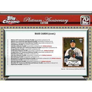 2021 Topps Chrome Baseball Platinum Anniversary Lite Box (16 Packs/4 Cards, 1 Auto)