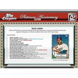 2021 Topps Chrome Baseball Platinum Anniversary Lite Box (16 Packs/4 Cards, 1 Auto)