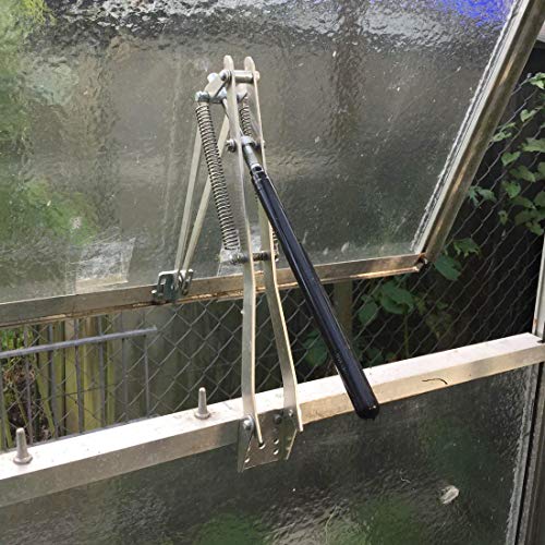 BIBISTORE Automatic Greenhouse Vent Opener Solar Powered Auto Hothouse Window Opener Wooden Cold Frame Roof Vent Opening Kit Greenhouse Accessories-(Lifts 15.4 Lbs,Double Spring)