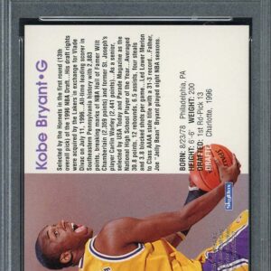 Kobe Bryant 1996 Hoops Rookie Basketball Card RC #281 Graded PSA 8