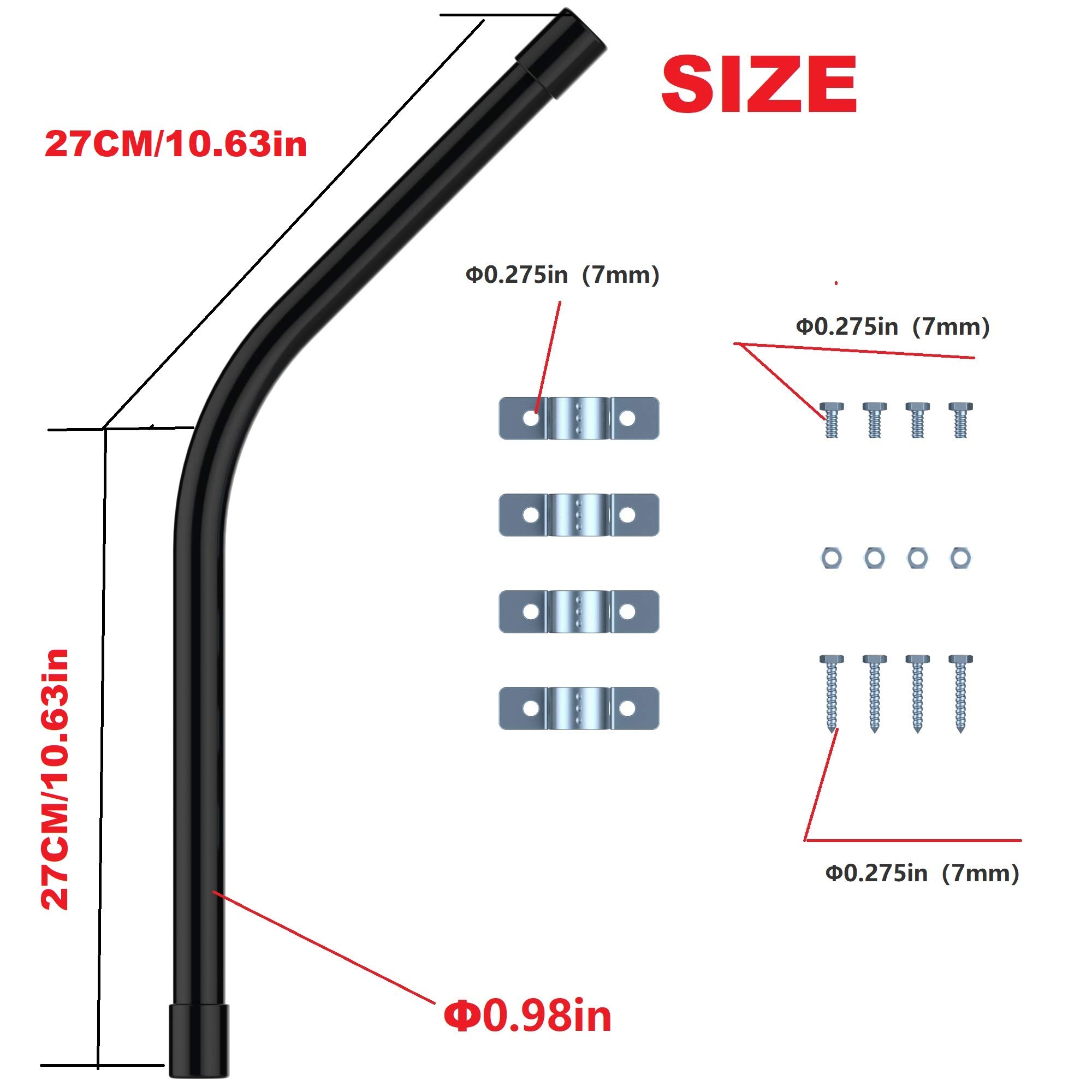 SolarEnz Solar Panel Tubular Mounting Brackets Solar Panel Mounting Pole Support Solar Panels from 5W to 40W