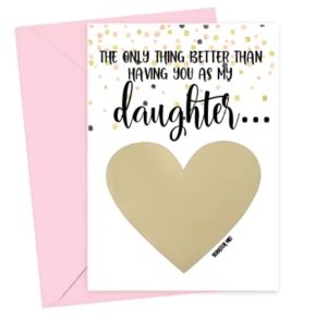 Pregnancy Scratch Off Card for Daughter, New Sibling Card for Big Sister Promotion, Card from Mom and Dad (Daughter)