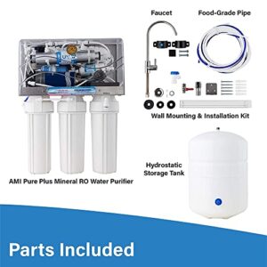 AMI Pure Plus Reverse Osmosis Water Filter System, Water Filter for Sink with RO, UV, UF, and TDS Control