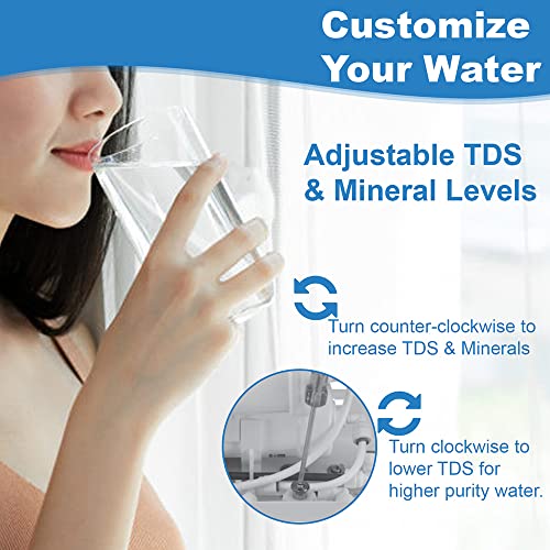 AMI Pure Plus Reverse Osmosis Water Filter System, Water Filter for Sink with RO, UV, UF, and TDS Control