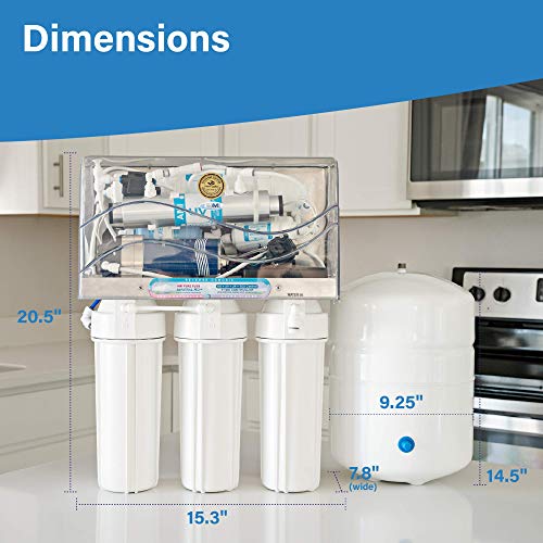 AMI Pure Plus Reverse Osmosis Water Filter System, Water Filter for Sink with RO, UV, UF, and TDS Control