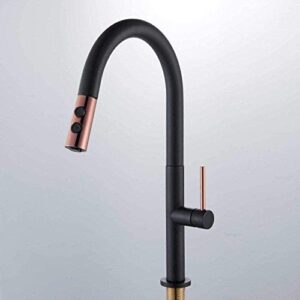 nzdy faucet black kitchen faucet rose gold pull out kitchen head deck d bathroom kitchen mixer tap dual function shower head black style