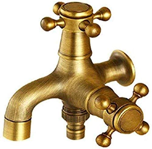 NZDY Faucet Brass G1/2 Corner Water Valve Washing Hine. Double Drains Mixer Brass Solid Finish